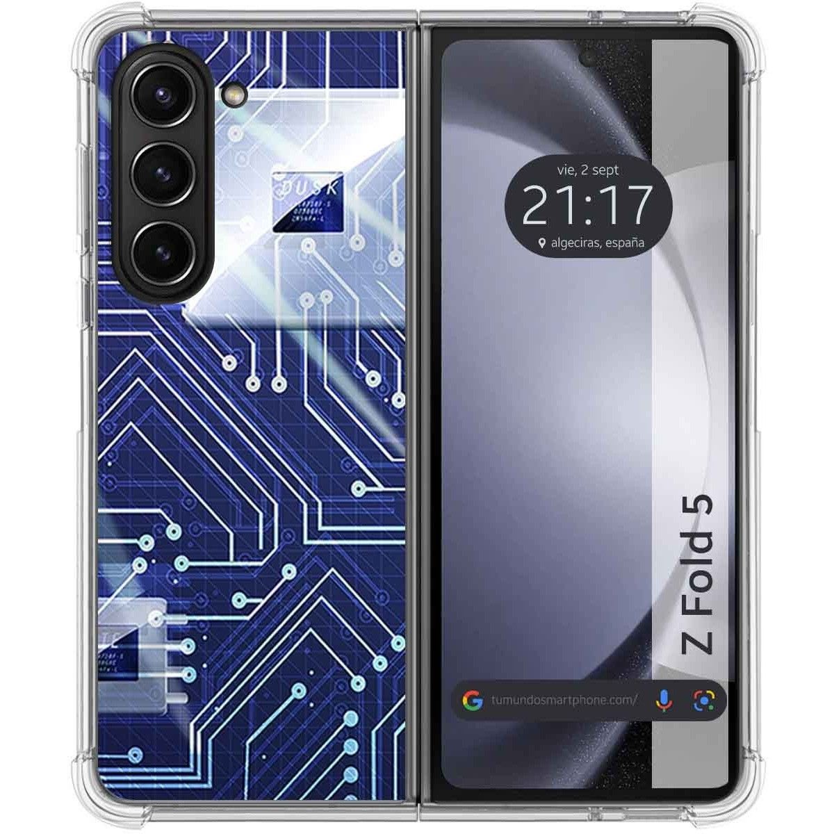 Funda Silicona para Samsung Galaxy Z Fold 5 5G diseño Circuito Dibujos