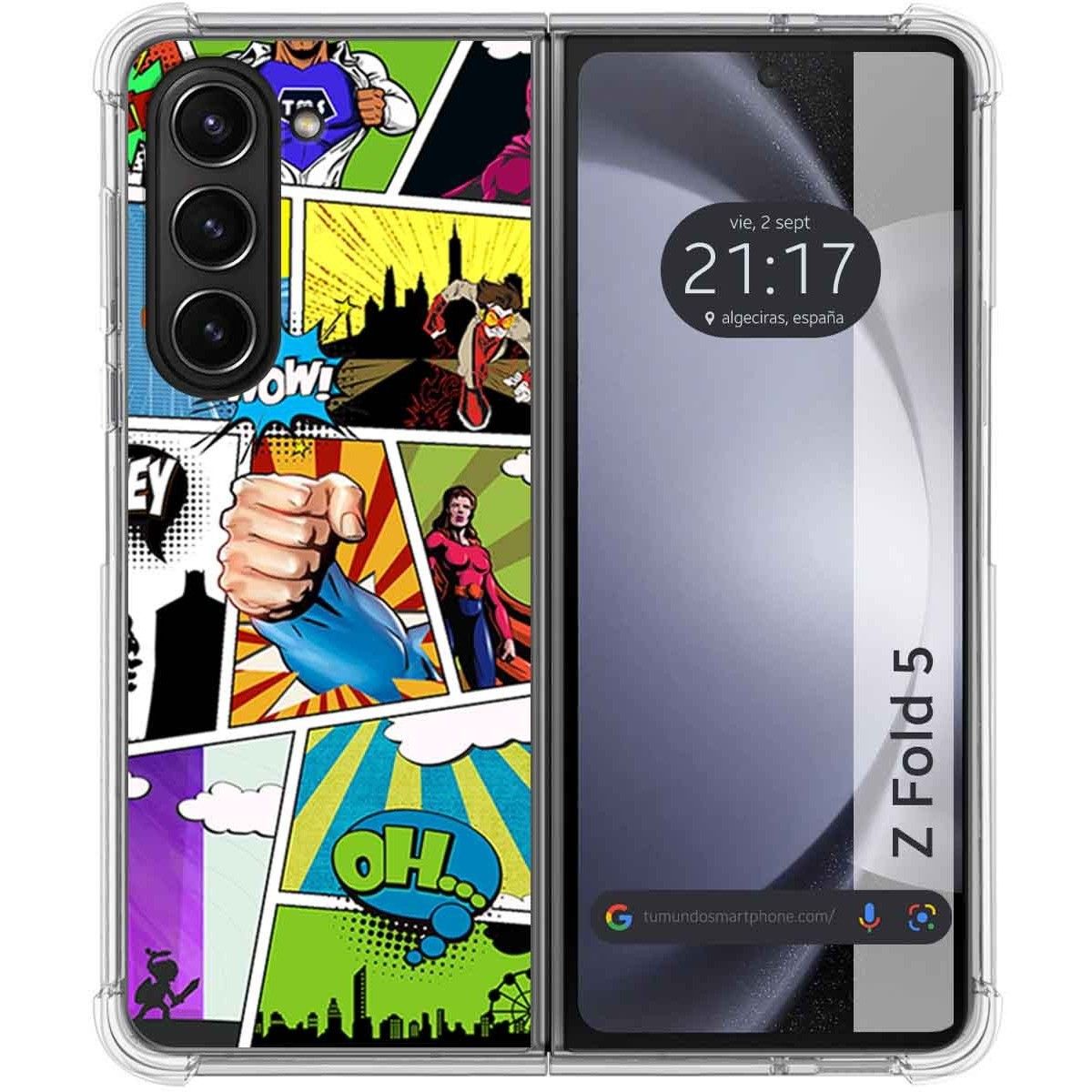 Funda Silicona para Samsung Galaxy Z Fold 5 5G diseño Comic Dibujos