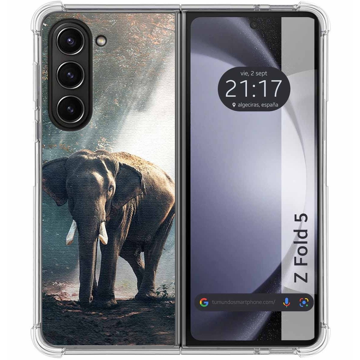 Funda Silicona para Samsung Galaxy Z Fold 5 5G diseño Elefante Dibujos