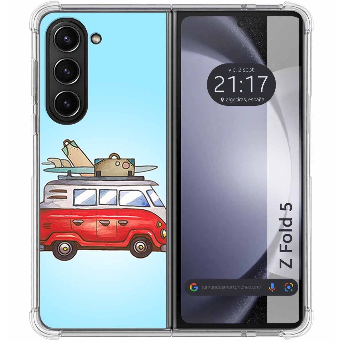 Funda Silicona para Samsung Galaxy Z Fold 5 5G diseño Furgoneta Dibujos