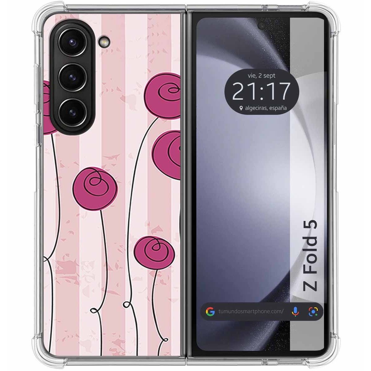 Funda Silicona para Samsung Galaxy Z Fold 5 5G diseño Flores Vintage Dibujos