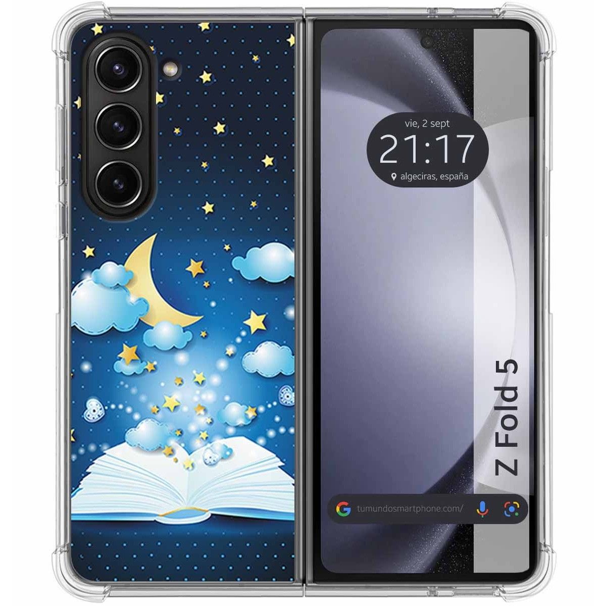 Funda Silicona para Samsung Galaxy Z Fold 5 5G diseño Libro Cuentos Dibujos