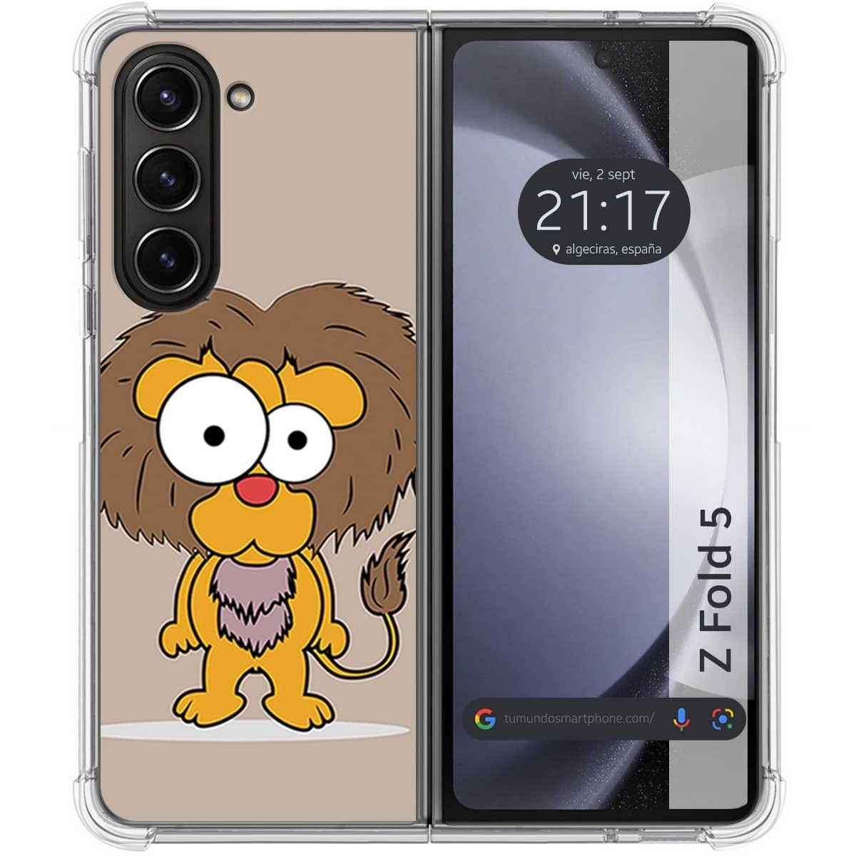Funda Silicona para Samsung Galaxy Z Fold 5 5G diseño Leon Dibujos