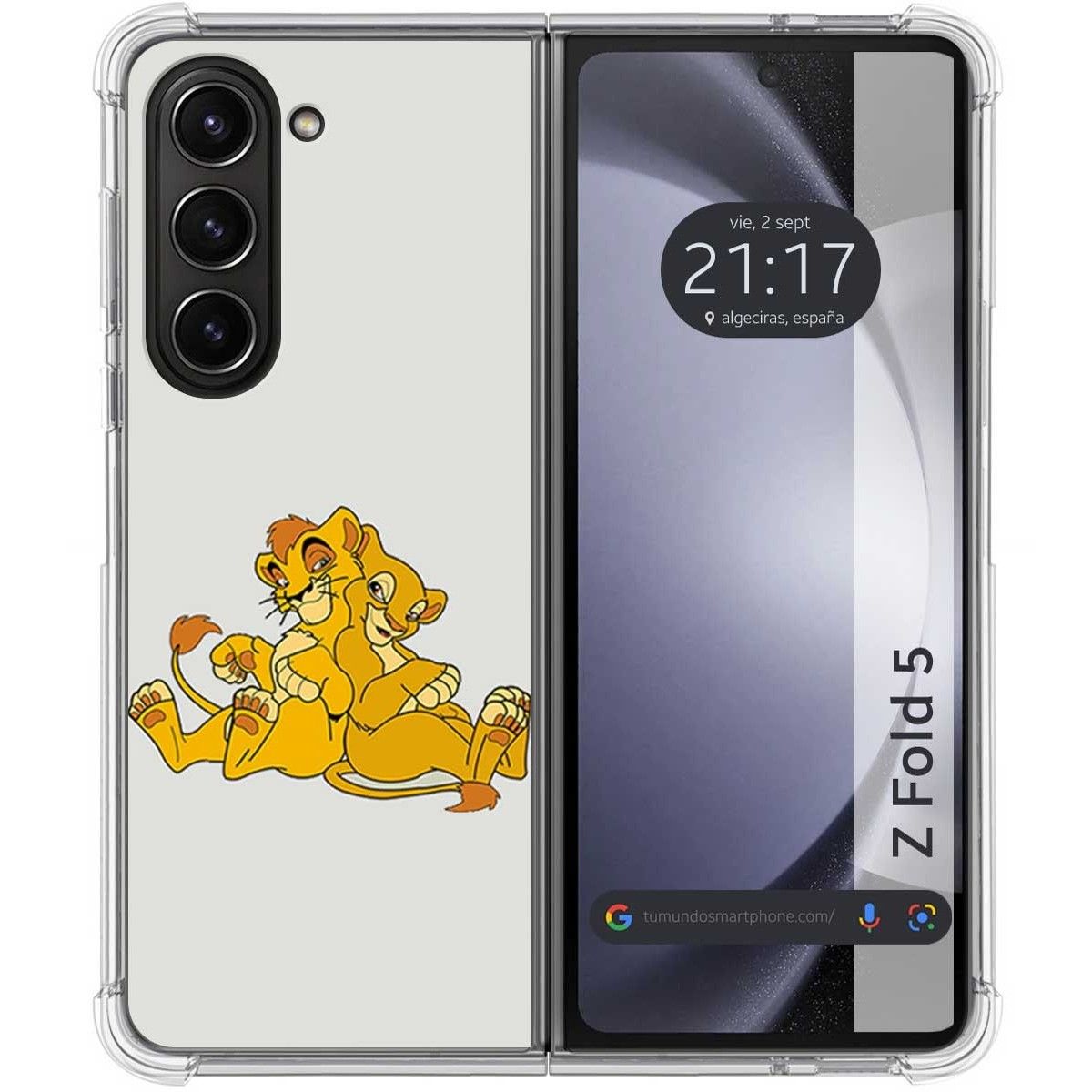 Funda Silicona para Samsung Galaxy Z Fold 5 5G diseño Leones Dibujos