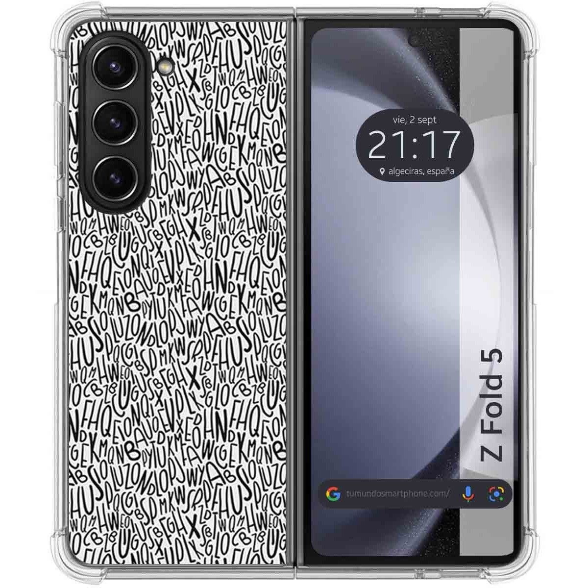 Funda Silicona para Samsung Galaxy Z Fold 5 5G diseño Letras Dibujos