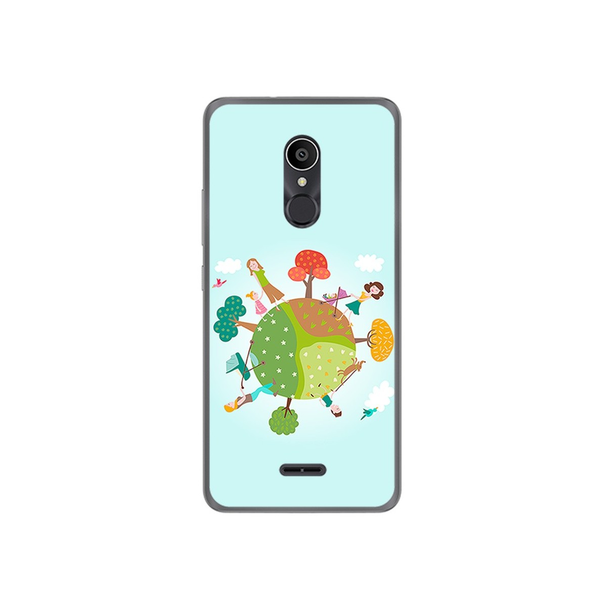 Funda Gel Tpu para Alcatel 3C Diseño Familia Dibujos