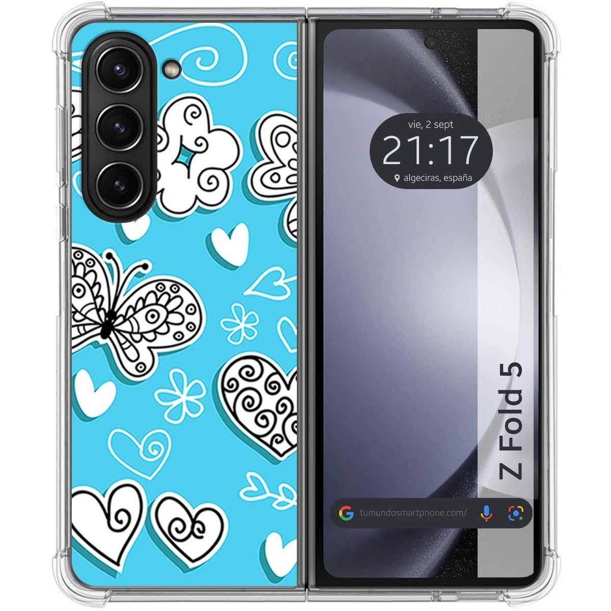 Funda Silicona para Samsung Galaxy Z Fold 5 5G diseño Mariposas Dibujos