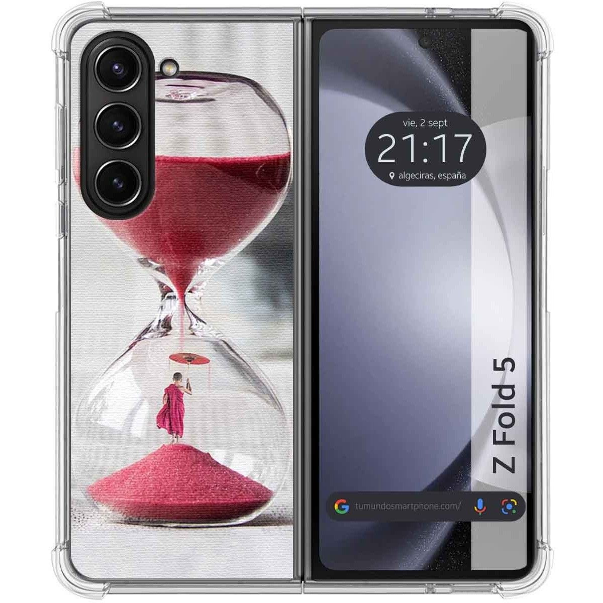 Funda Silicona para Samsung Galaxy Z Fold 5 5G diseño Reloj Dibujos