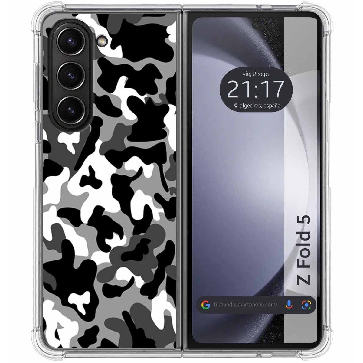 Funda Silicona para Samsung Galaxy Z Fold 5 5G diseño Snow Camuflaje Dibujos