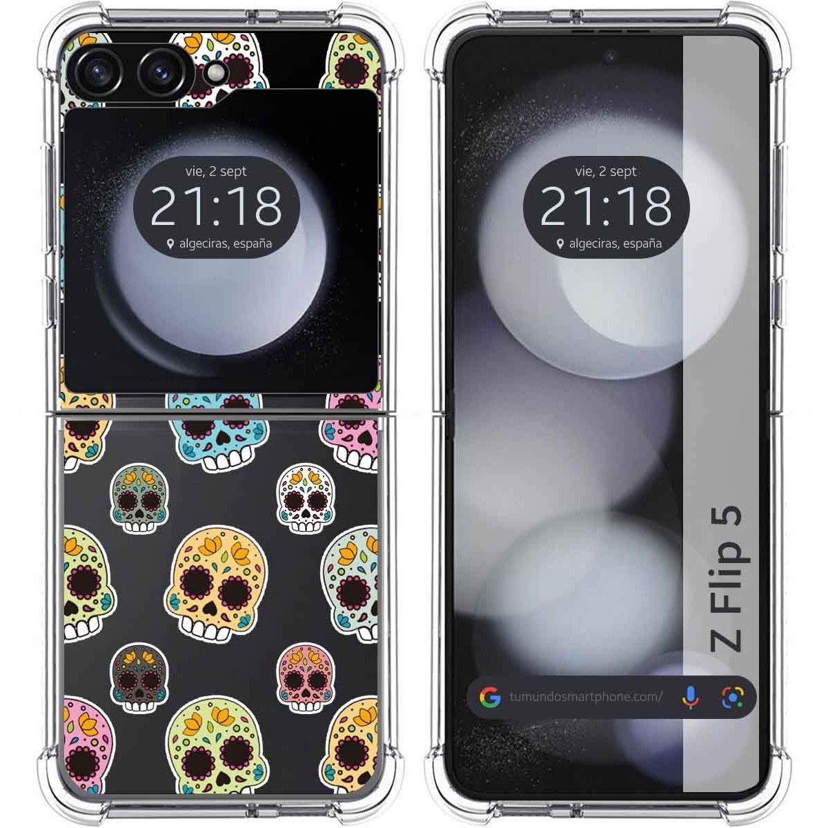 Funda Silicona Antigolpes para Samsung Galaxy Z Flip 5 5G diseño Catrina Dibujos