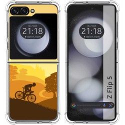 Funda Silicona Antigolpes para Samsung Galaxy Z Flip 5 5G diseño Ciclista Dibujos