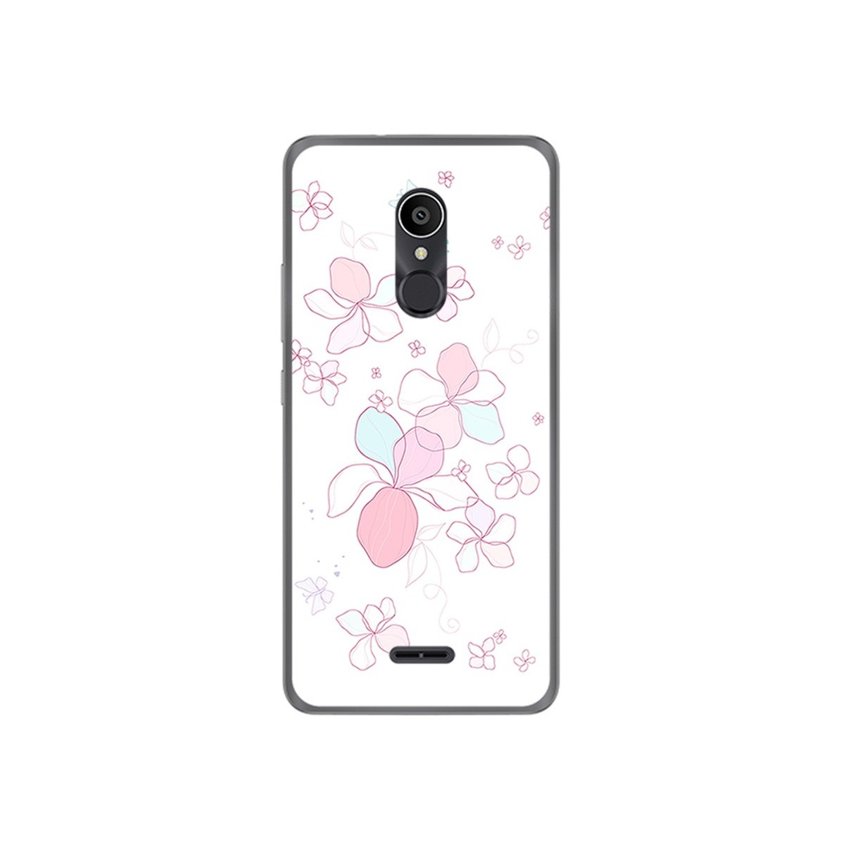 Funda Gel Tpu para Alcatel 3C Diseño Flores Minimal Dibujos