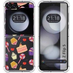 Funda Silicona Antigolpes para Samsung Galaxy Z Flip 5 5G diseño Dulces 01 Dibujos