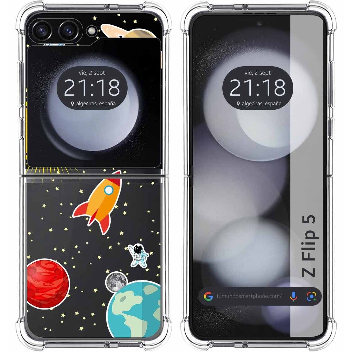 Funda Silicona Antigolpes para Samsung Galaxy Z Flip 5 5G diseño Espacio Dibujos
