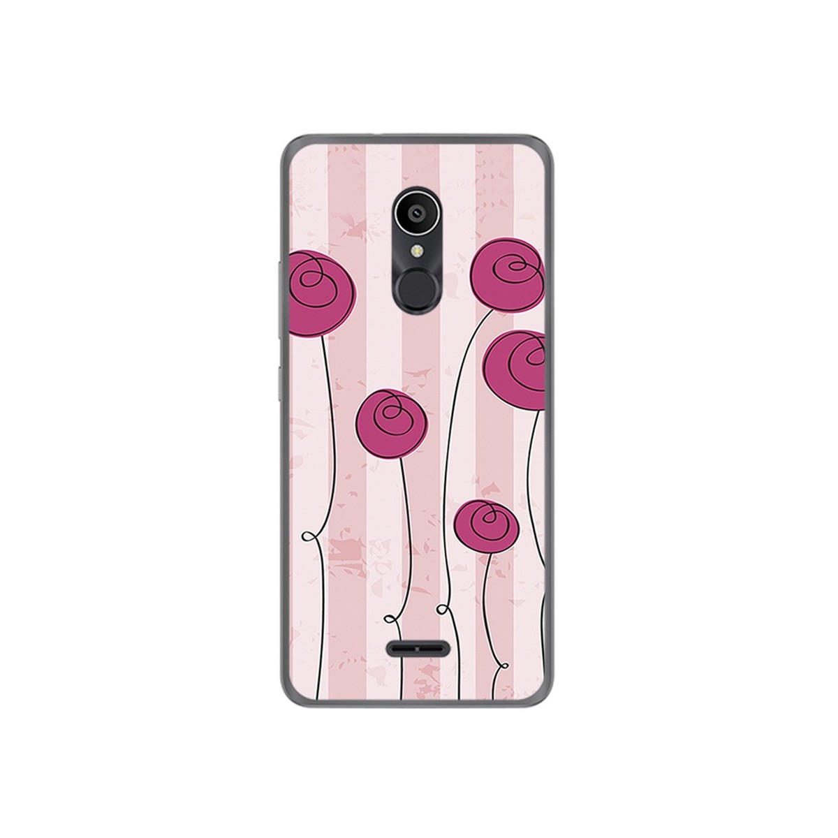 Funda Gel Tpu para Alcatel 3C Diseño Flores Vintage Dibujos