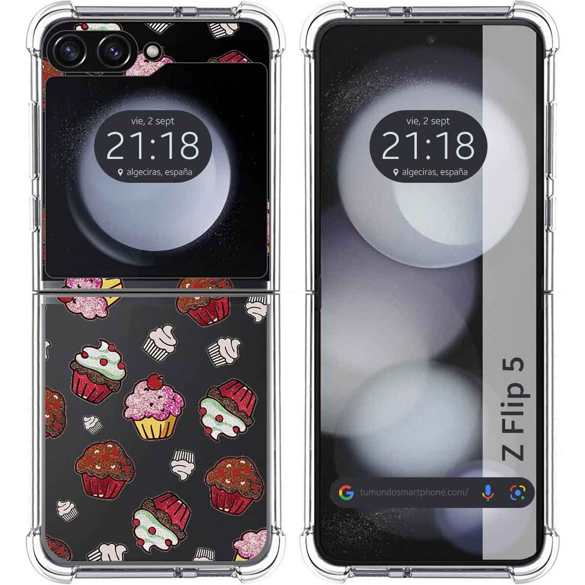 Funda Silicona Antigolpes para Samsung Galaxy Z Flip 5 5G diseño Muffins Dibujos