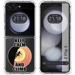Funda Silicona Antigolpes para Samsung Galaxy Z Flip 5 5G diseño Mujer Escalada Dibujos