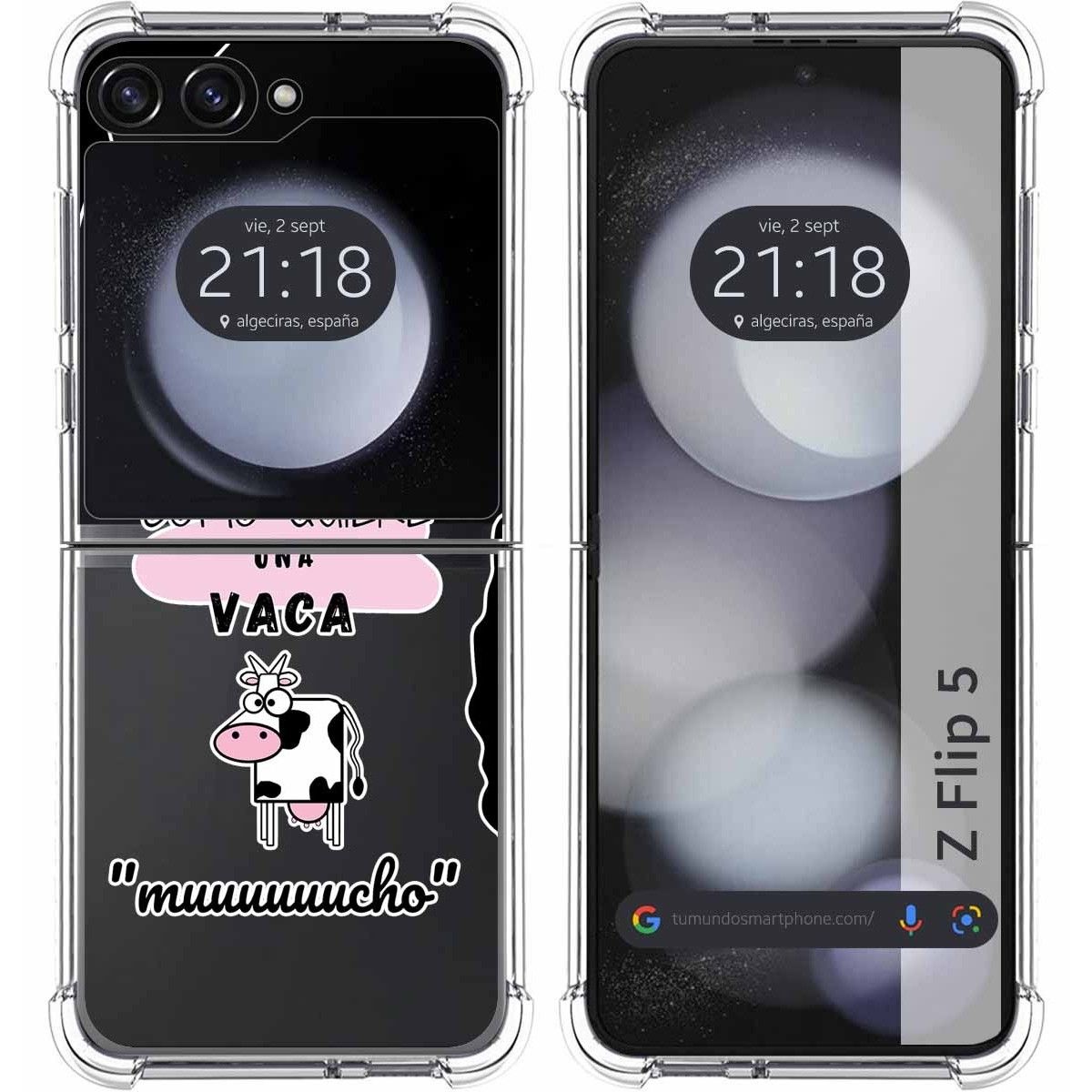 Funda Silicona Antigolpes para Samsung Galaxy Z Flip 5 5G diseño Vaca Dibujos