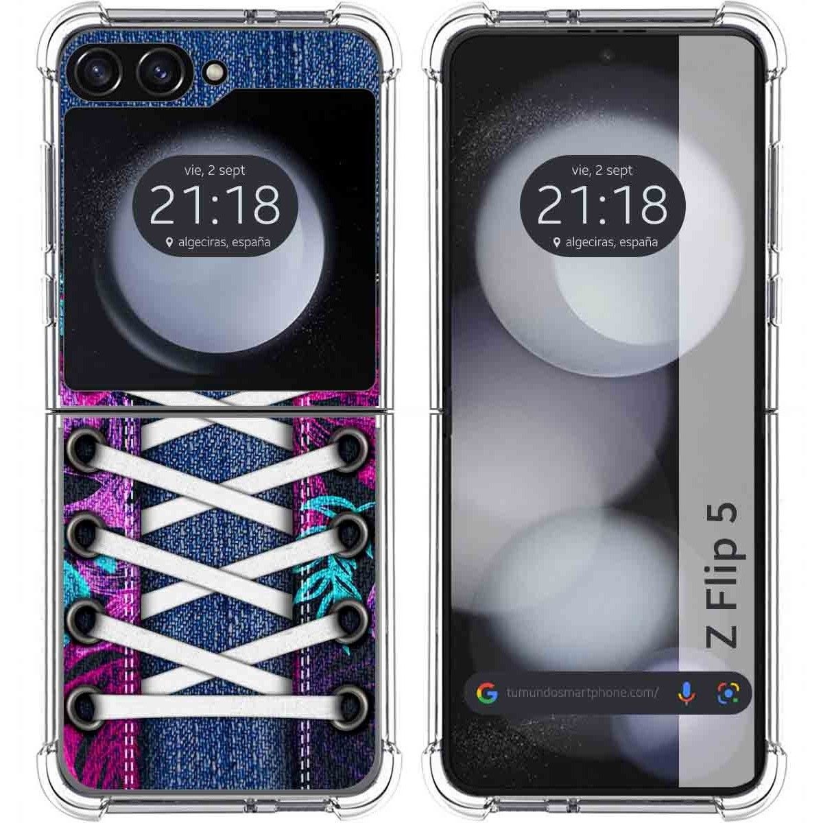 Funda Silicona Antigolpes para Samsung Galaxy Z Flip 5 5G diseño Zapatillas 06 Dibujos