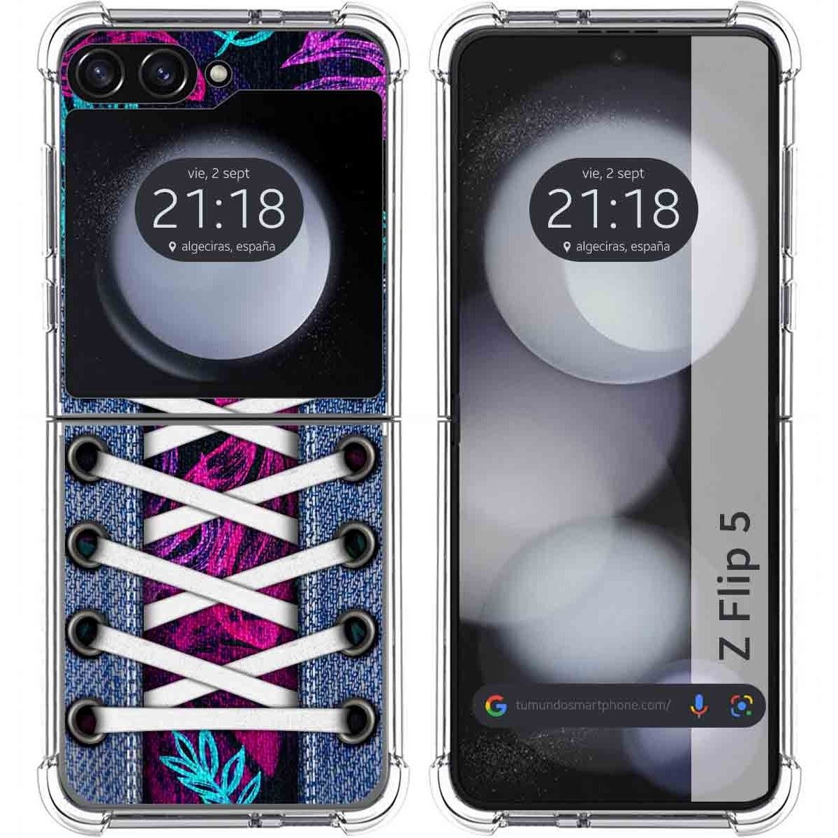 Funda Silicona Antigolpes para Samsung Galaxy Z Flip 5 5G diseño Zapatillas 07 Dibujos