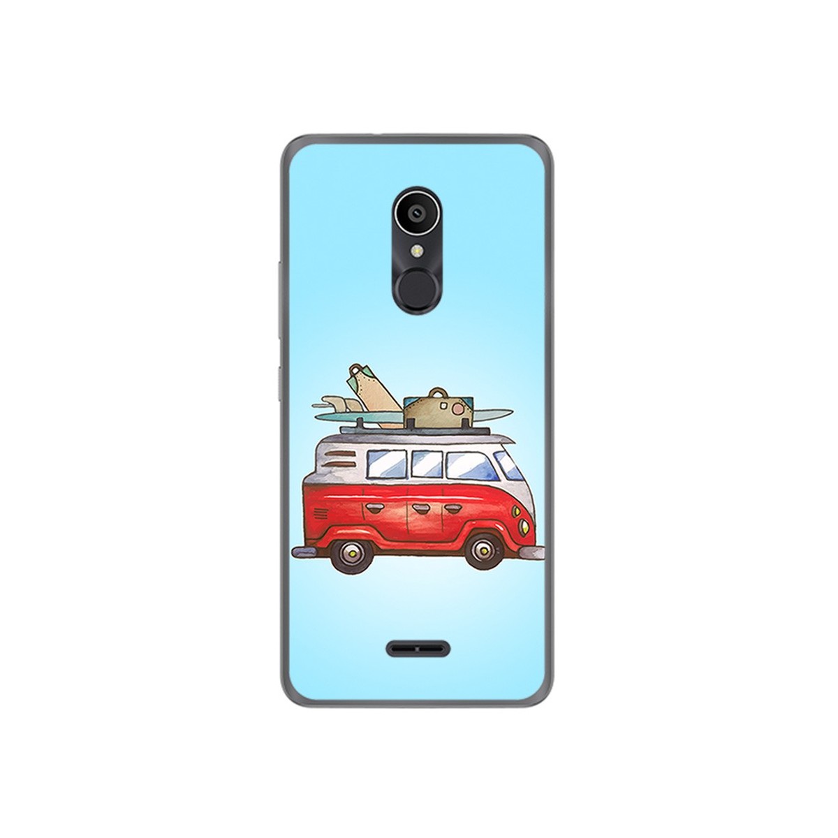 Funda Gel Tpu para Alcatel 3C Diseño Furgoneta Dibujos