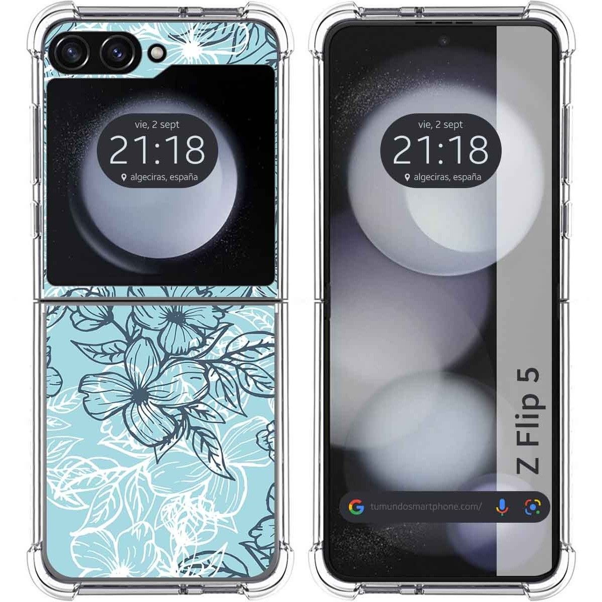 Funda Silicona Antigolpes para Samsung Galaxy Z Flip 5 5G diseño Flores 03 Dibujos