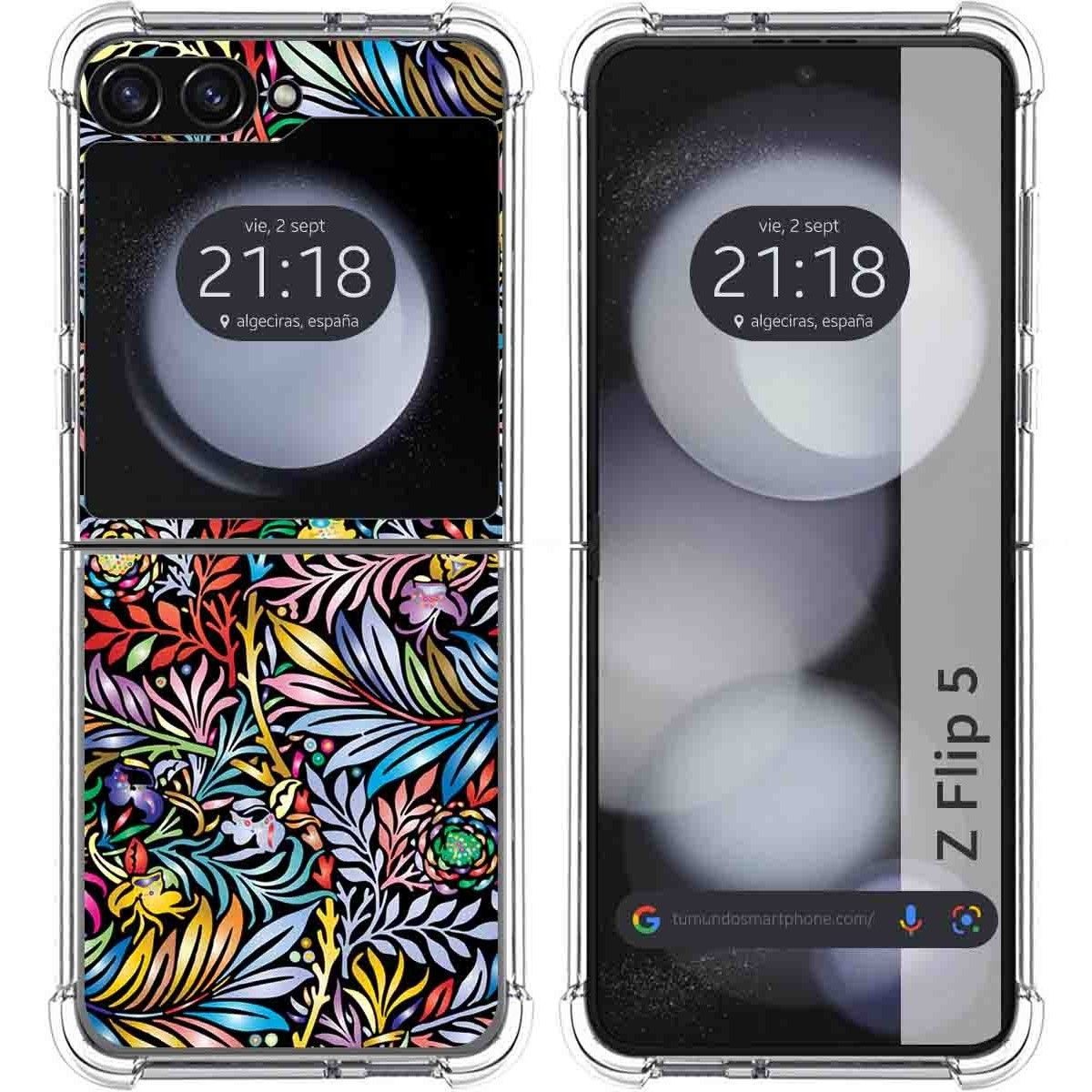 Funda Silicona Antigolpes para Samsung Galaxy Z Flip 5 5G diseño Flores 04 Dibujos