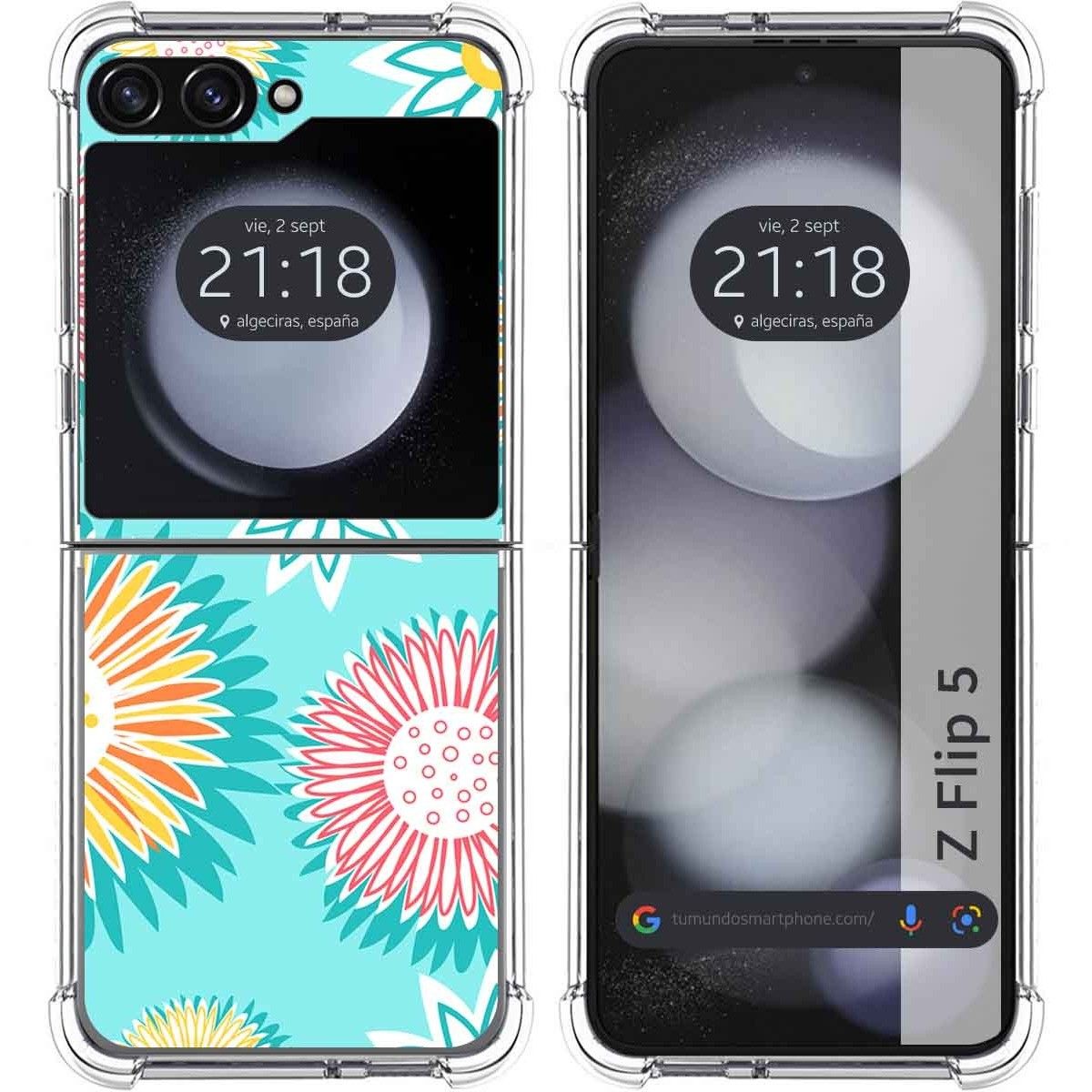Funda Silicona Antigolpes para Samsung Galaxy Z Flip 5 5G diseño Flores 05 Dibujos