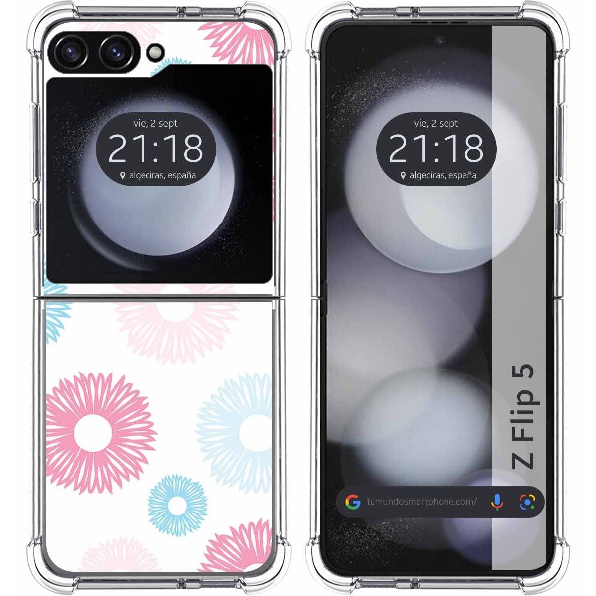 Funda Silicona Antigolpes para Samsung Galaxy Z Flip 5 5G diseño Flores 06 Dibujos