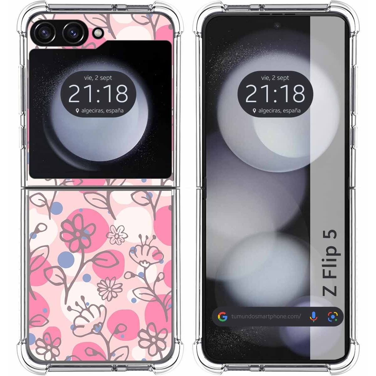 Funda Silicona Antigolpes para Samsung Galaxy Z Flip 5 5G diseño Flores 07 Dibujos