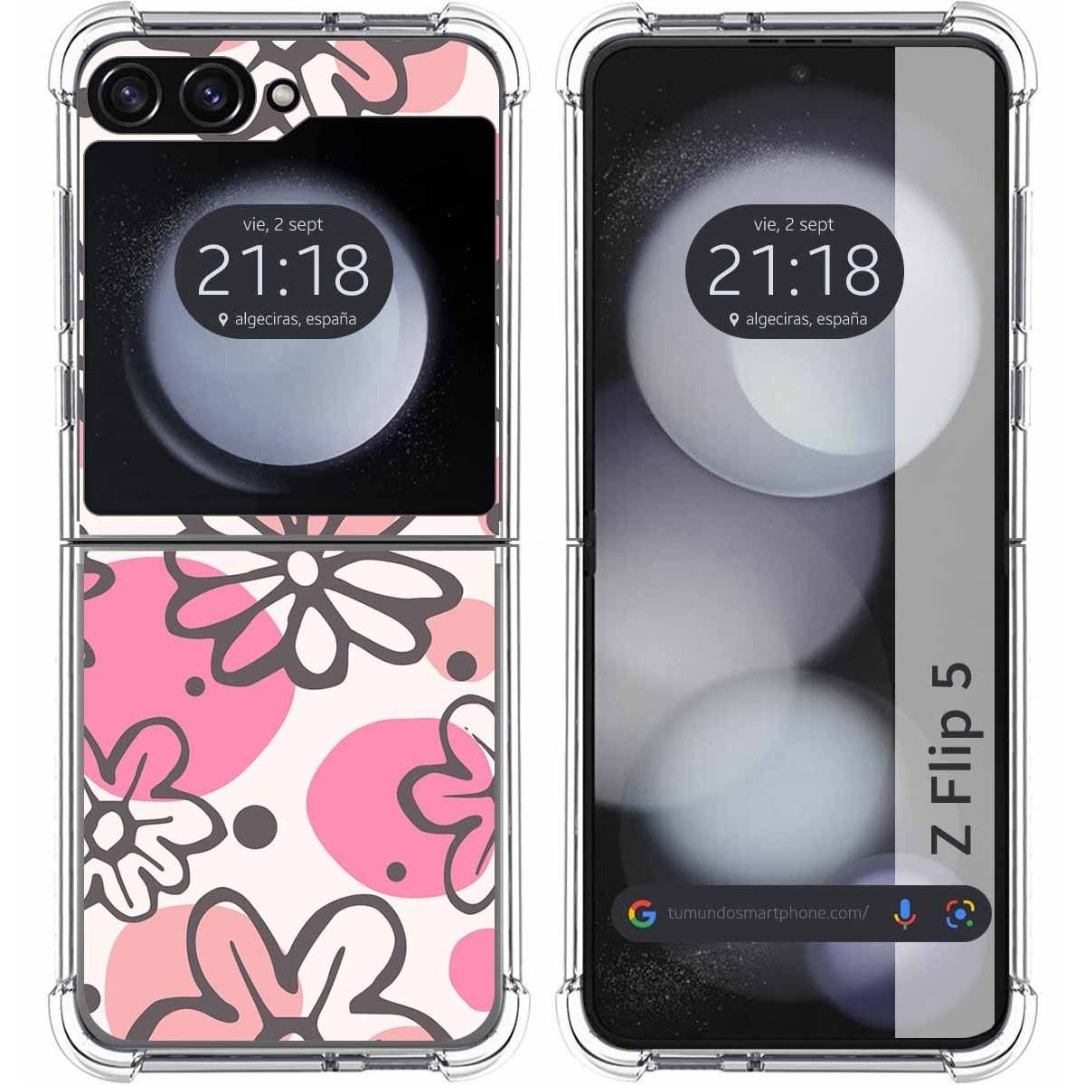 Funda Silicona Antigolpes para Samsung Galaxy Z Flip 5 5G diseño Flores 09 Dibujos