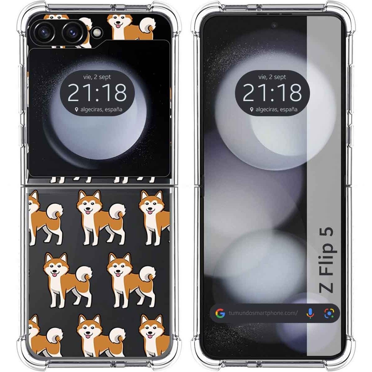 Funda Silicona Antigolpes para Samsung Galaxy Z Flip 5 5G diseño Perros 08 Dibujos