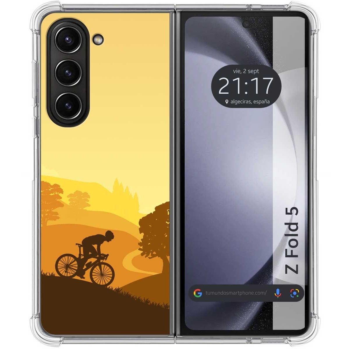 Funda Silicona Antigolpes para Samsung Galaxy Z Fold 5 5G diseño Ciclista Dibujos