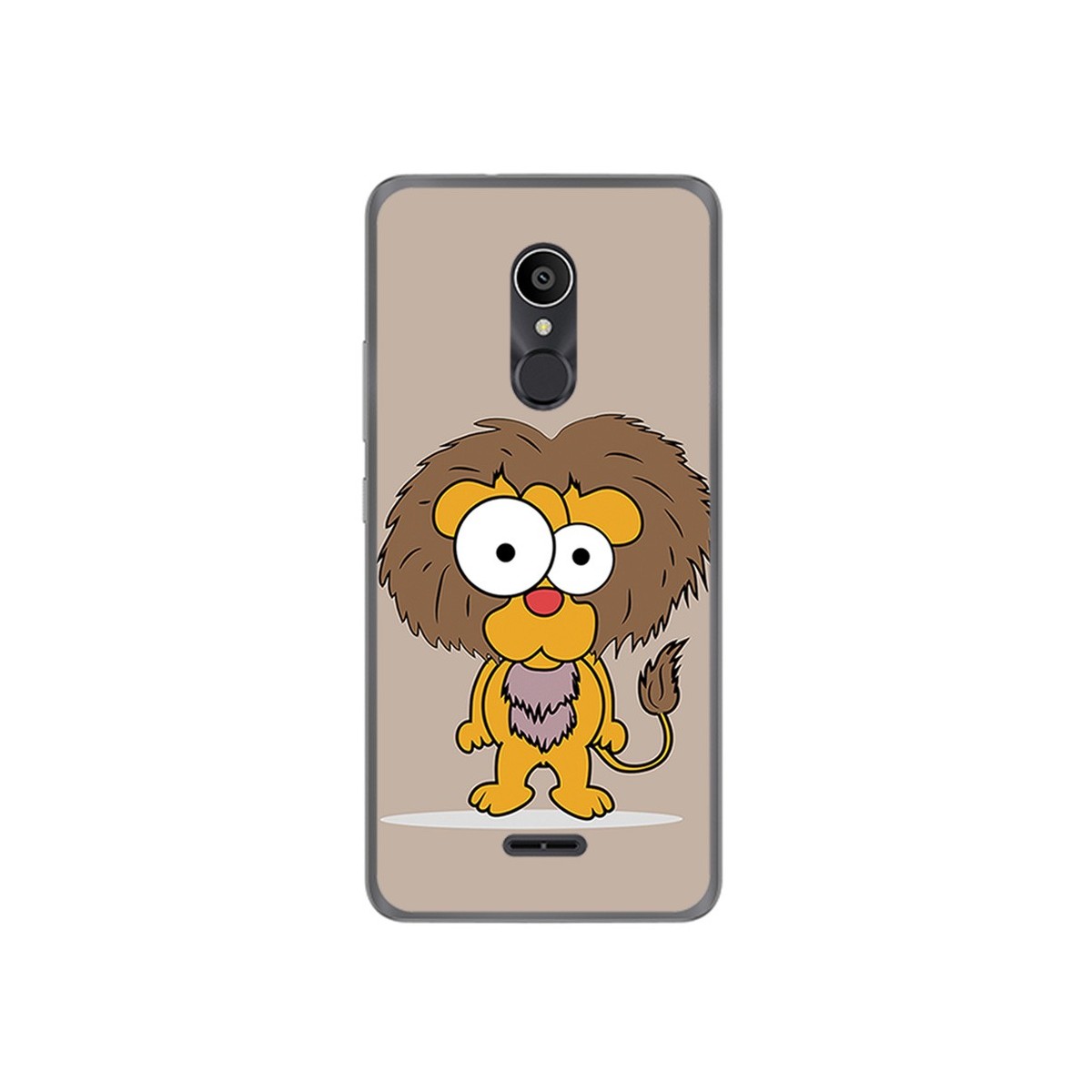 Funda Gel Tpu para Alcatel 3C Diseño Leon Dibujos