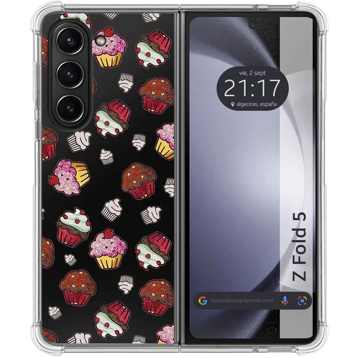 Funda Silicona Antigolpes para Samsung Galaxy Z Fold 5 5G diseño Muffins Dibujos