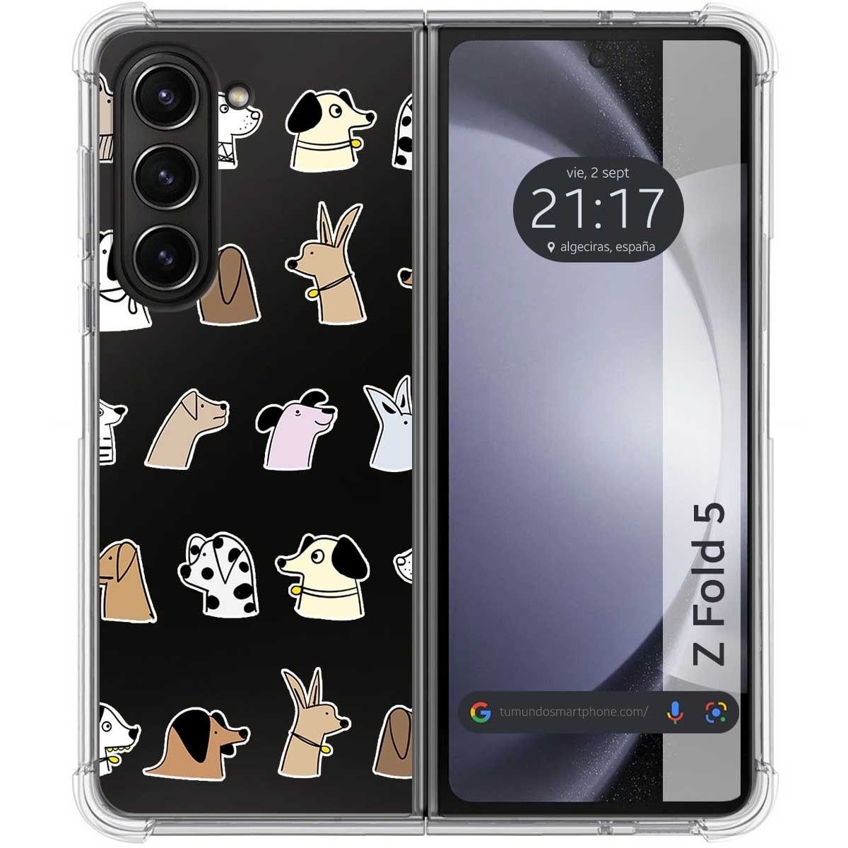 Funda Silicona Antigolpes para Samsung Galaxy Z Fold 5 5G diseño Perros Dibujos