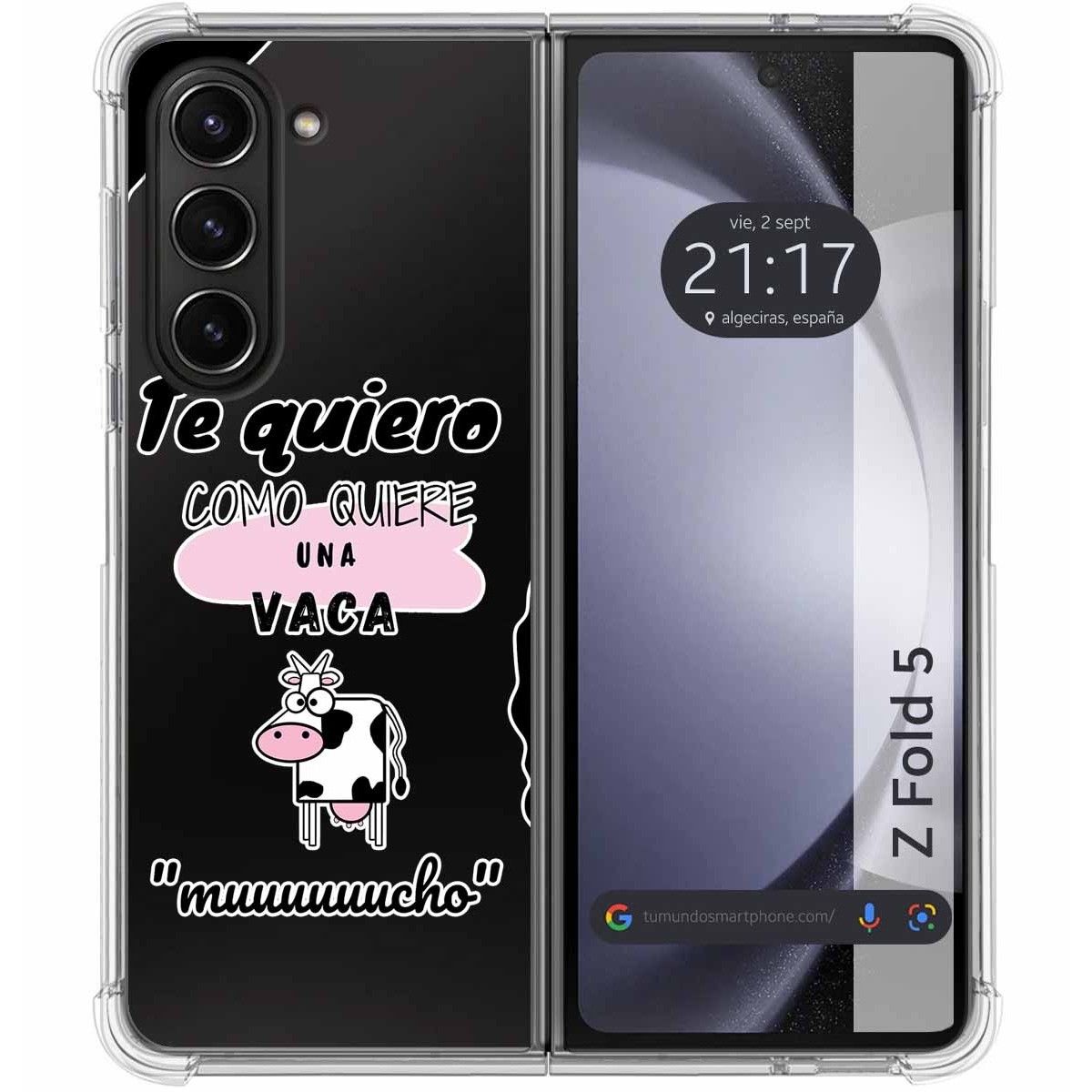 Funda Silicona Antigolpes para Samsung Galaxy Z Fold 5 5G diseño Vaca Dibujos