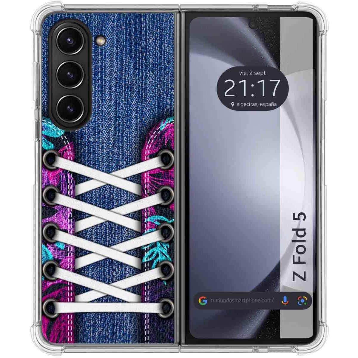 Funda Silicona Antigolpes para Samsung Galaxy Z Fold 5 5G diseño Zapatillas 06 Dibujos