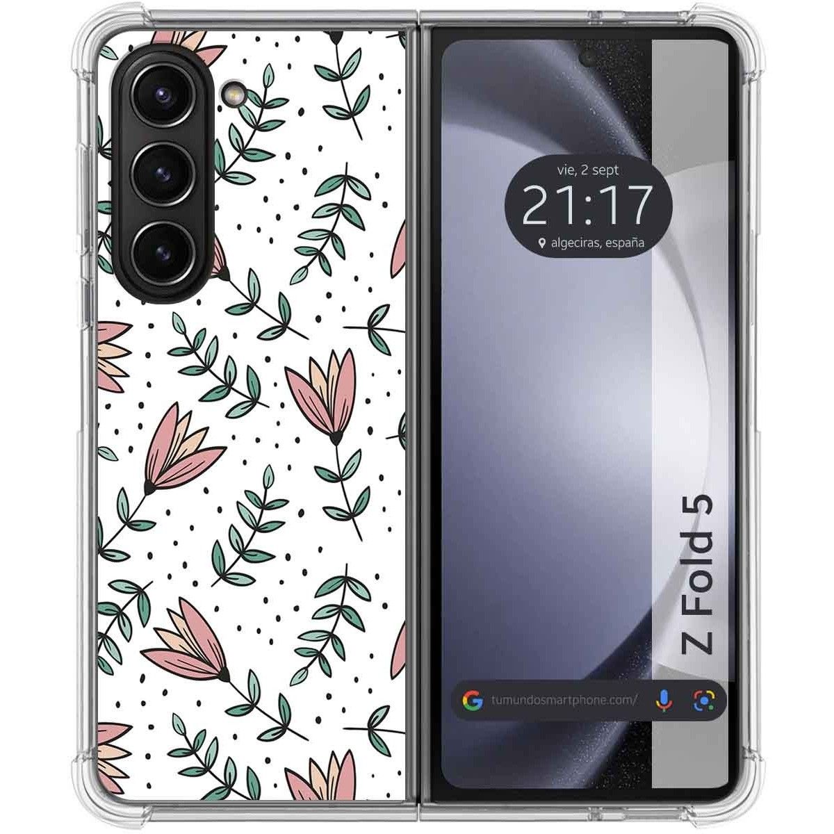 Funda Silicona Antigolpes para Samsung Galaxy Z Fold 5 5G diseño Flores 01 Dibujos