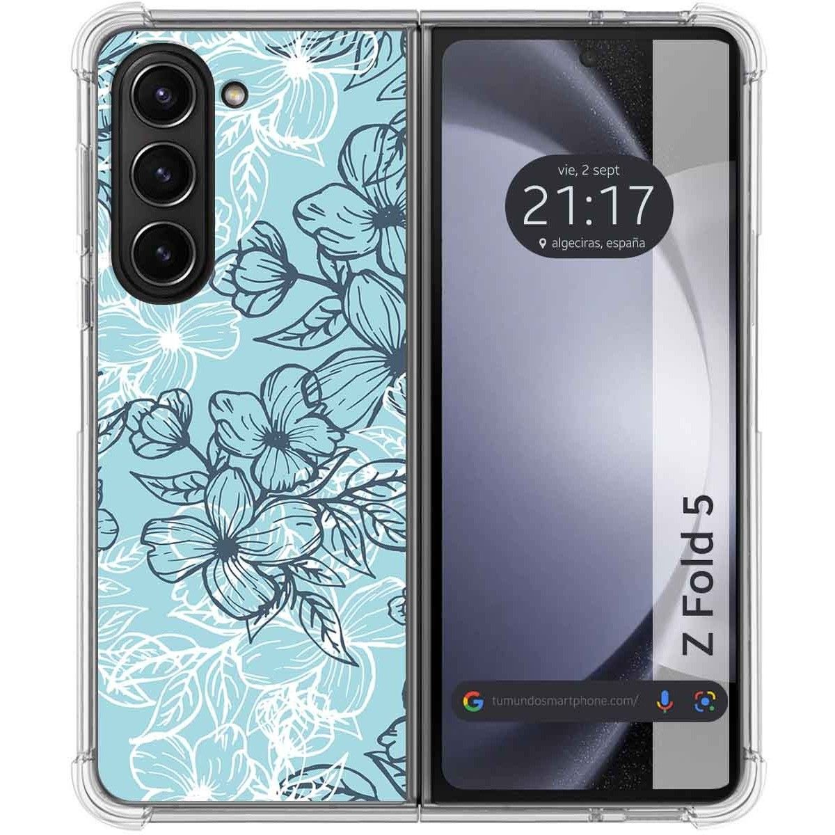 Funda Silicona Antigolpes para Samsung Galaxy Z Fold 5 5G diseño Flores 03 Dibujos