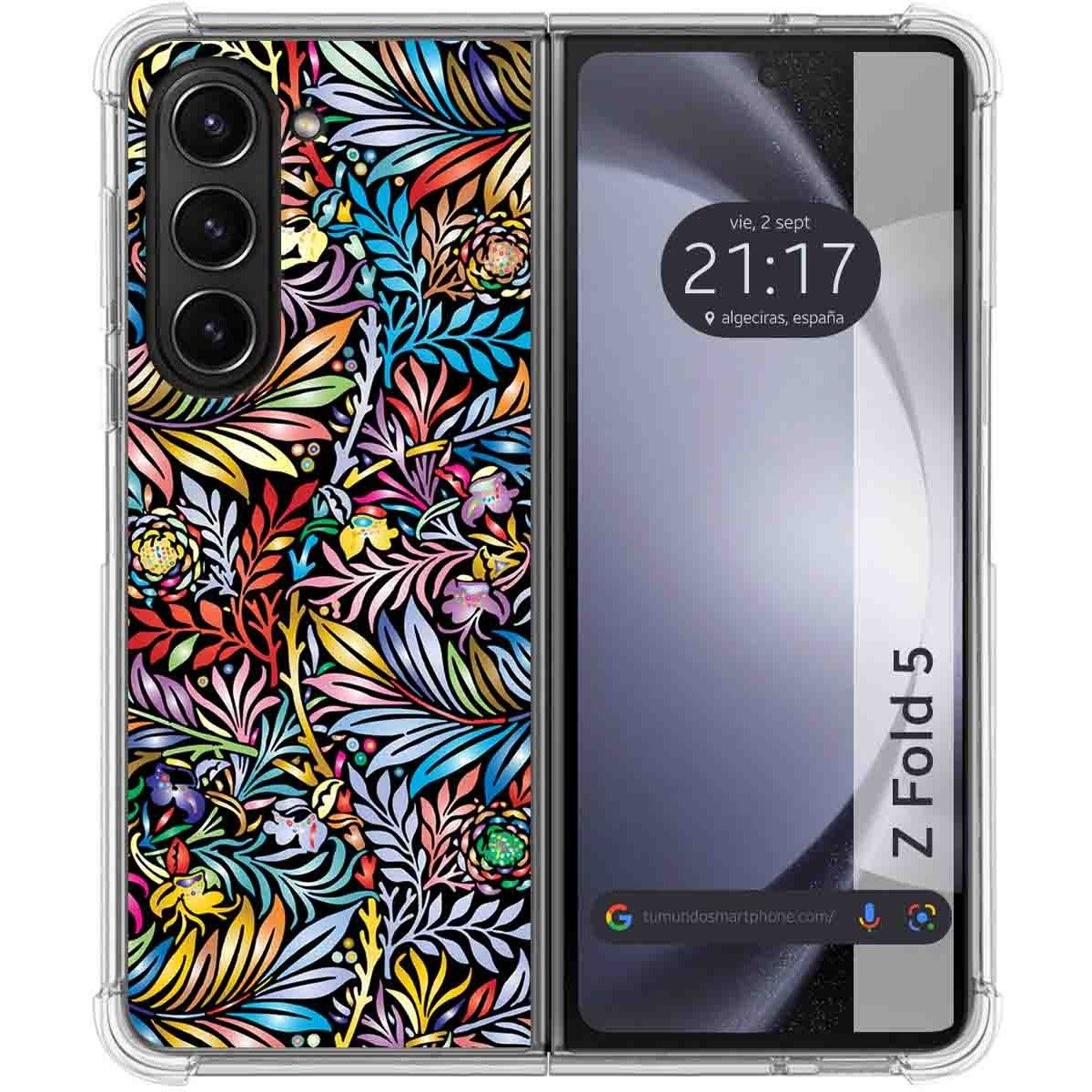 Funda Silicona Antigolpes para Samsung Galaxy Z Fold 5 5G diseño Flores 04 Dibujos