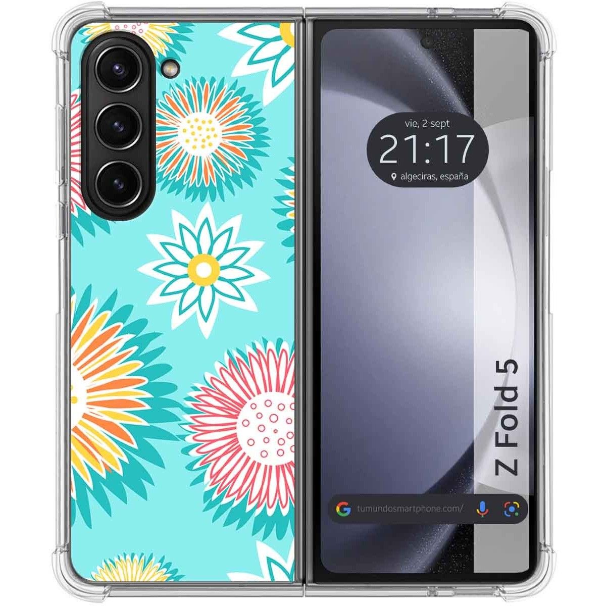Funda Silicona Antigolpes para Samsung Galaxy Z Fold 5 5G diseño Flores 05 Dibujos