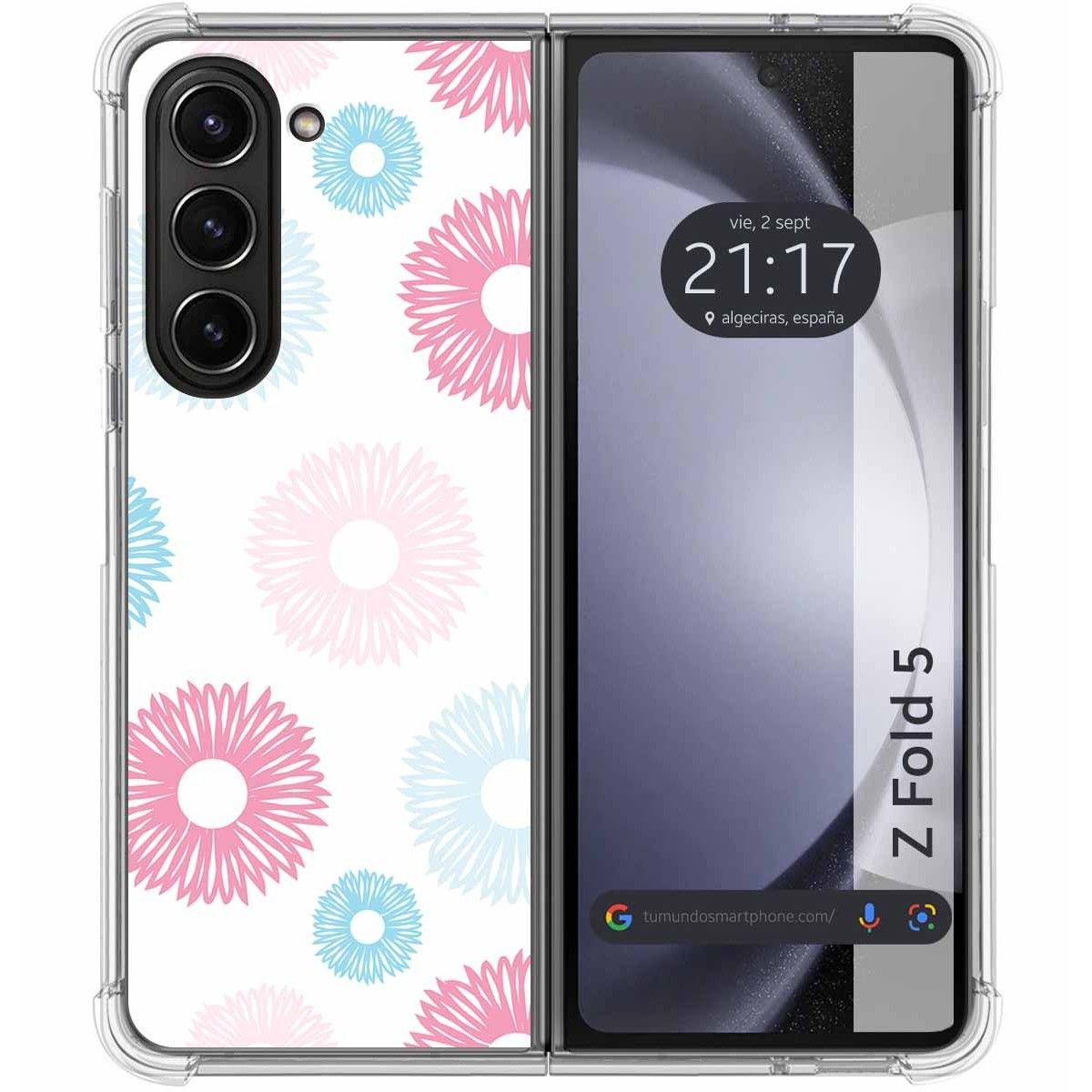 Funda Silicona Antigolpes para Samsung Galaxy Z Fold 5 5G diseño Flores 06 Dibujos