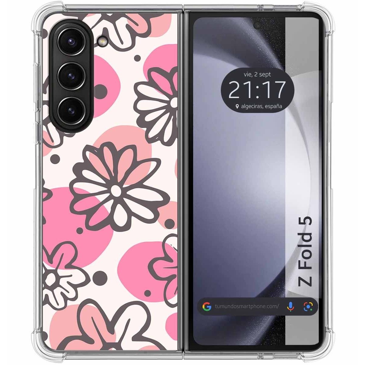 Funda Silicona Antigolpes para Samsung Galaxy Z Fold 5 5G diseño Flores 09 Dibujos