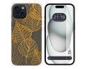 Funda Silicona Transparente compatible con Iphone 15 (6.1) diseño Hojas Dibujos