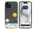 Funda Silicona Transparente compatible con Iphone 15 (6.1) diseño Playa Dibujos