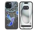 Funda Silicona Transparente compatible con Iphone 15 (6.1) diseño Plumas Dibujos