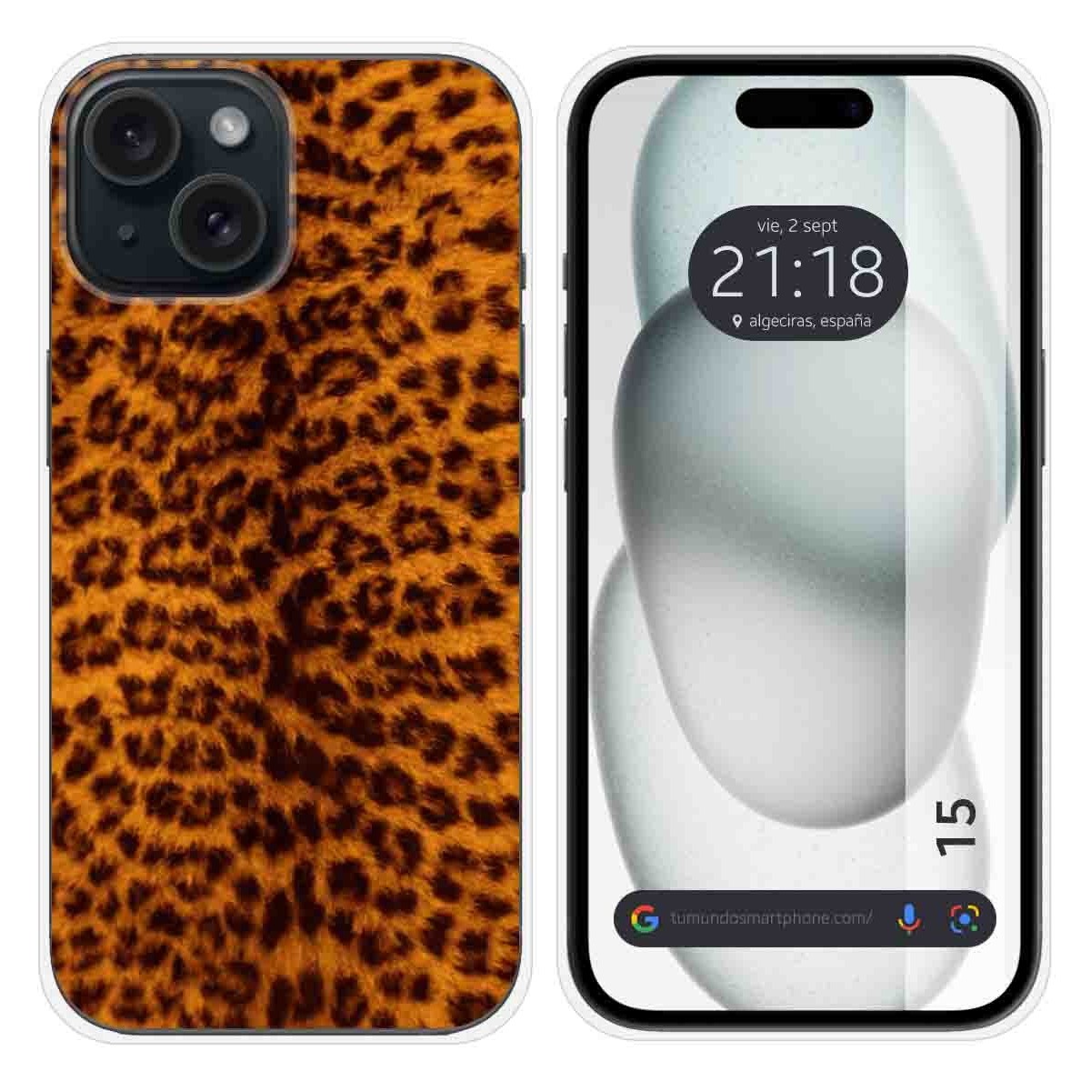 Funda Silicona compatible con Iphone 15 (6.1) diseño Animal 03 Dibujos