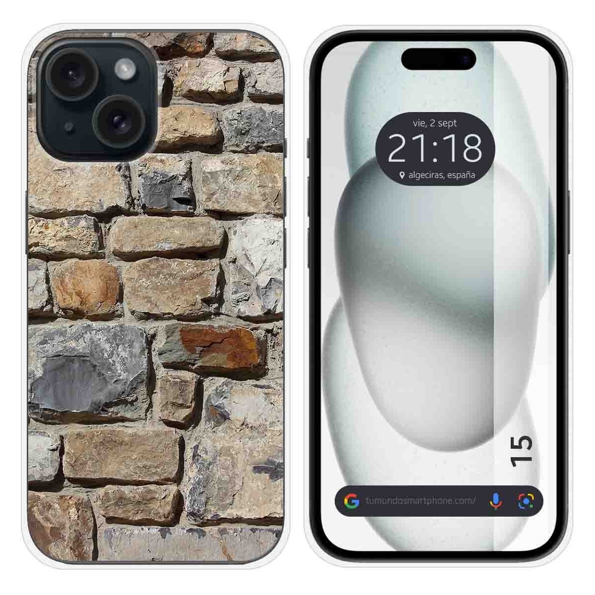 Funda Silicona compatible con Iphone 15 (6.1) diseño Ladrillo 03 Dibujos