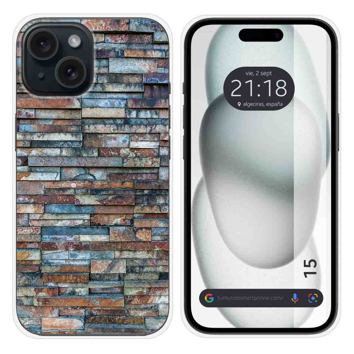 Funda Silicona compatible con Iphone 15 (6.1) diseño Ladrillo 05 Dibujos